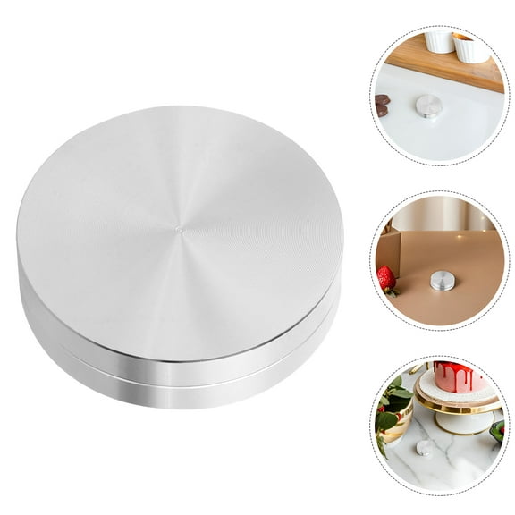 WHAMVOX 2 Pcs Rotating Cake Stand Turntable Cake Turntable Bearing Base Aluminium Alloy Revolving Cake Spinner For Cake Decorating Supplies