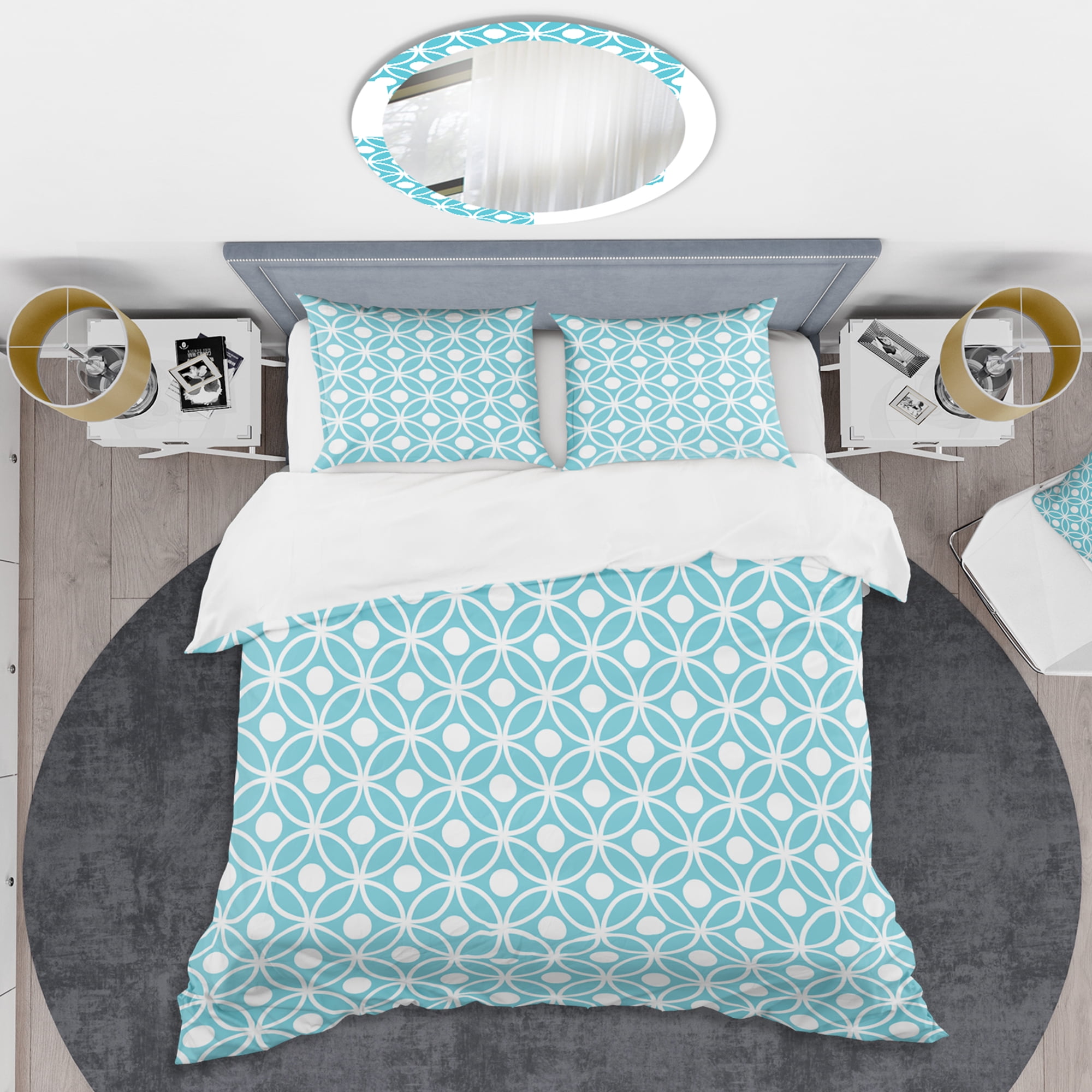 Designart 'Retro Pattern Abstract Design IV' Mid-Century Modern Duvet Cover Set