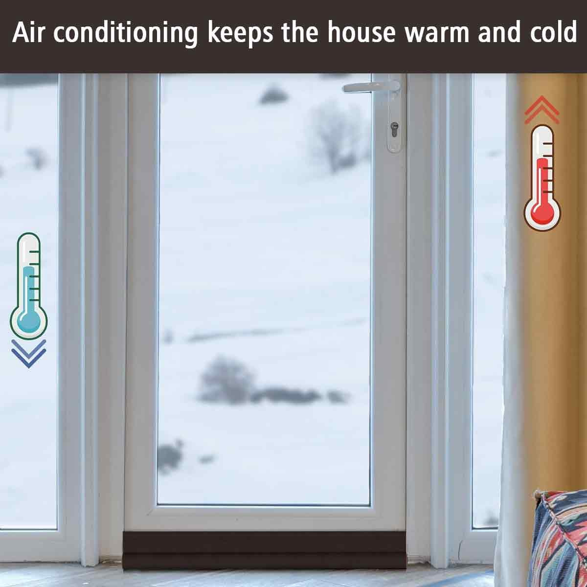 2pcs Draft Stopper - Adjustable Weather Stripping Reduce Cold Air, Dust, Odor, Soundproof Door Blocker