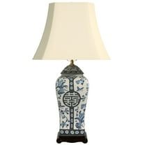 Oriental Home Handmade 26-inch Blue and White Vase Lamp (China)