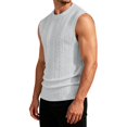 thumbnail image 4 of Sewkxo Men's Knitted Tank Tops Casual Sleeveless Shirt Summer Lightweight Trendy Light Tank Tops,Light Gray 2XL, 4 of 8
