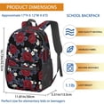 thumbnail image 3 of Pioneer Flower Floral Print Pattern 17" School Backpacks for Teens,Waterproof Oxford Fabric,S-Shape Padded Straps for School,Travel,Hiking,Camping, 3 of 5