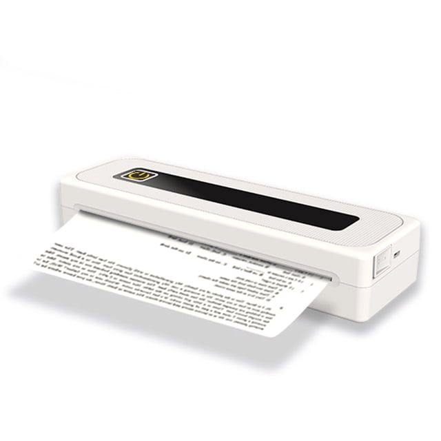 yeacher White A4 Thermal Printer with BT5.1 & USB Connectivity, 200DPI Resolution, 10MM/S Speed, 90-Sheet Capacity, Type-C Charging, Compact Design