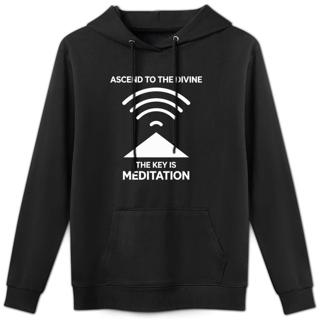 Sudadera con Frase "Ascender a lo Divino: La Clave es la Meditación" - Estilo Zen