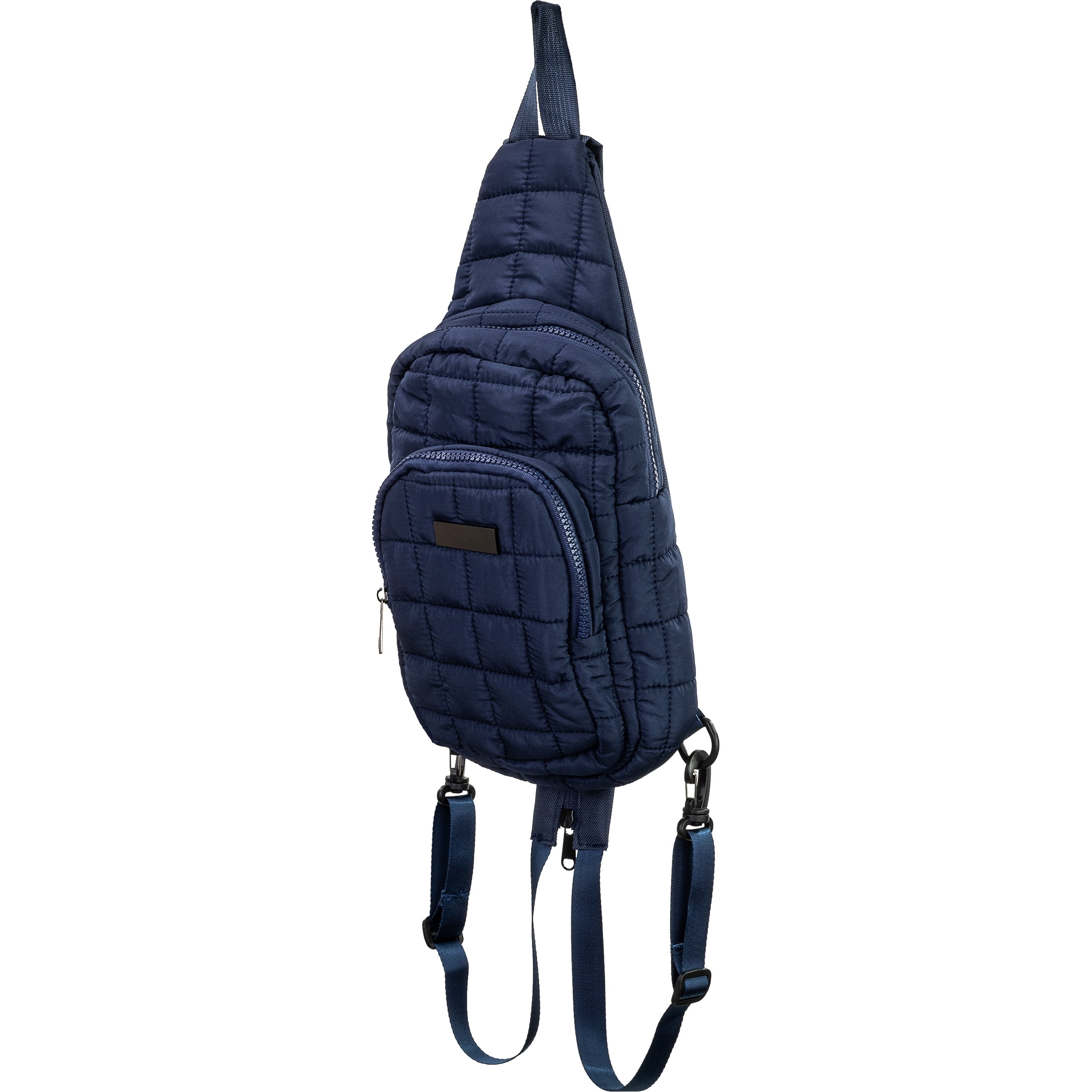 True Gear Quilted Polyester Convertible Crossbody Backpack for Women with Adjustable Straps, Blue