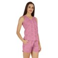 thumbnail image 2 of Bimba Solid Schiffli Top And Short Nightwear Set For Womens Casual 2pcs Sexy Lounge Sleepwear, 2 of 7