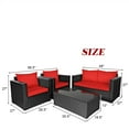thumbnail image 2 of Gymax 8PCS Rattan Patio Conversation Set Outdoor Furniture Set w/ Red Cushions, 2 of 9
