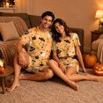 thumbnail image 5 of Halloween Pjs, Halloween Couple Matching Pajamas Set, Spooky Cute Black Cat Ghost Pumpkin Print Crop Top & Shorts, Summer Loungewear, Soft Cozy Fun Holiday Nightwear for Parties & Gatherings, L, 5 of 6