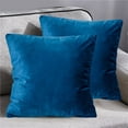 thumbnail image 2 of Leodye 1PCS Solid Color Velvet Throw Pillow with Insert Included , Decorative Pillow for Sofa, Couch, Bed, Chair Cushion-17.71x17.71 in, 2 of 6