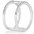 thumbnail image 2 of Pompeii 1/2ct Designer Diamond Right Hand Wide H Shape Fashion Ring 10K White Gold, 2 of 3