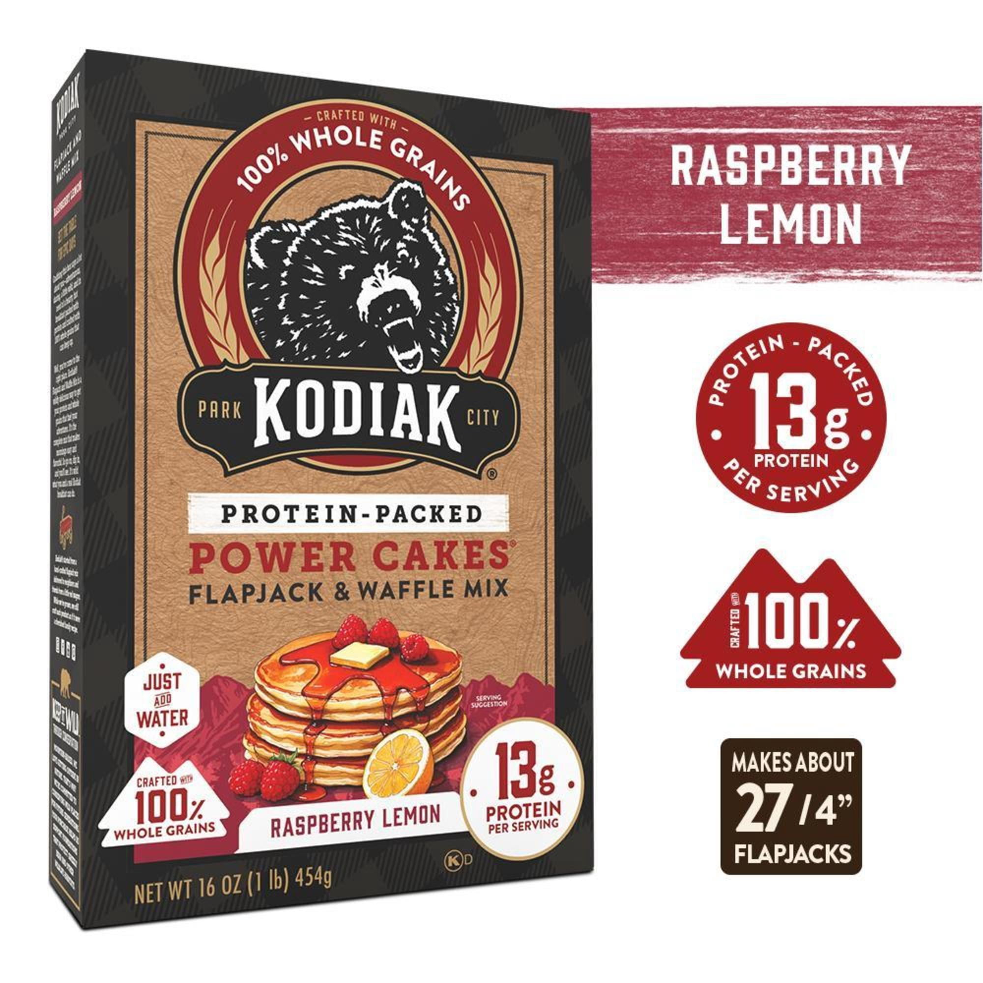 Kodiak Protein-Packed Power Cakes Raspberry Lemon Pancake and Waffle Mix, 16 oz Box