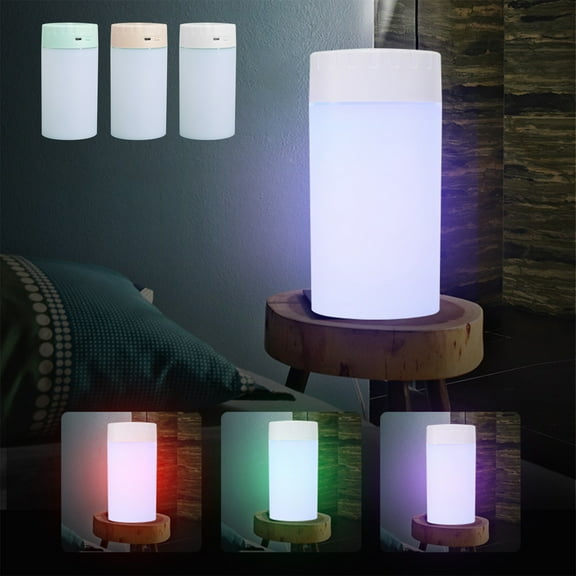 USB Tower Humidifier for Home, Office, Car: 400ml Capacity, Colorful Ambient Light, Multiple Spray Modes, Quiet Operation, Green Mini Desk Humidifier with Hydration Meter, 5.9x2.63 inches