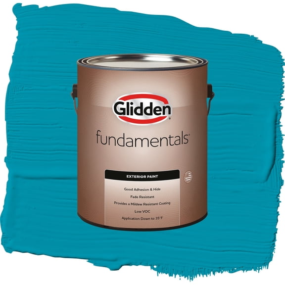 Glidden Fundamentals Mediterranean Blue Flat Exterior Paint and Primer, 1 Gallon