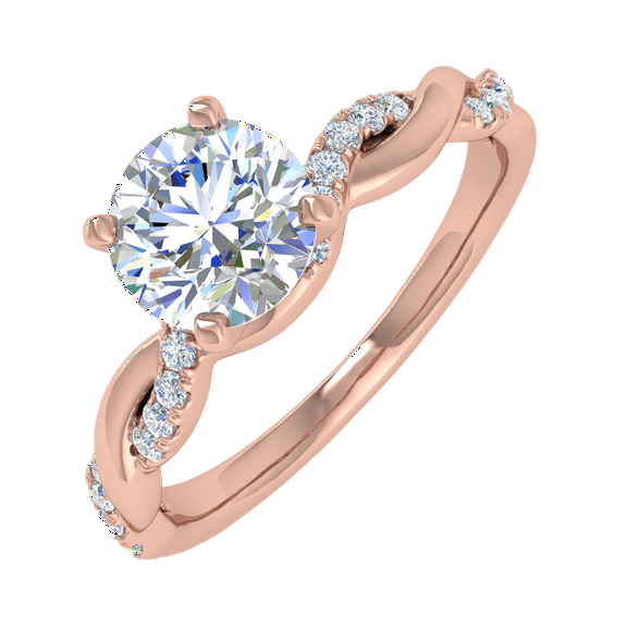 0.85 Carat Prong Set Solitaire Diamond Engagement Ring Band in 14K Rose Gold (Ring Size 11)