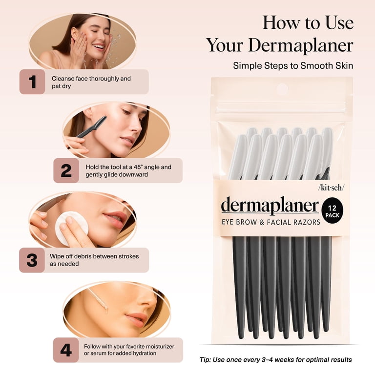 Kitsch Dermaplaning Tool - Facial Derma Blades for Women, Flawless