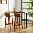 thumbnail image 4 of Costway 29" Wood Bar Stools Set of 4 with Solid Back & Seat Mid Century Bar Chairs, 4 of 9