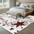 thumbnail image 5 of Retro Red Country Stars Washable Area Rug 8 x 10 ft Faith Love Home Berries White Wood Striped, Soft Non Slip Rugs Stain Repellent Indoor Felt Carpet for Living Dining Room Bedroom Home Office, 5 of 9