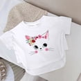 thumbnail image 4 of Tfken Girls Soft Comfy Tops Holiday Daily Wear Short Sleeve Tees Tshirts Graphic Print T-Shirts Fashion Kids Cute Clothes Size 4-5 Years, 4 of 5