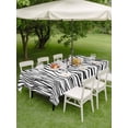 thumbnail image 4 of Outdoor Tablecloths with Umbrella Hole & Zipper, Black White Lines Rectangle Tablecloth 52x70 Inch, Retro Stripes Texture Minimalist Art Waterproof Table Cloth, Patio/Pool/Picnic Table Covers, 4 of 8