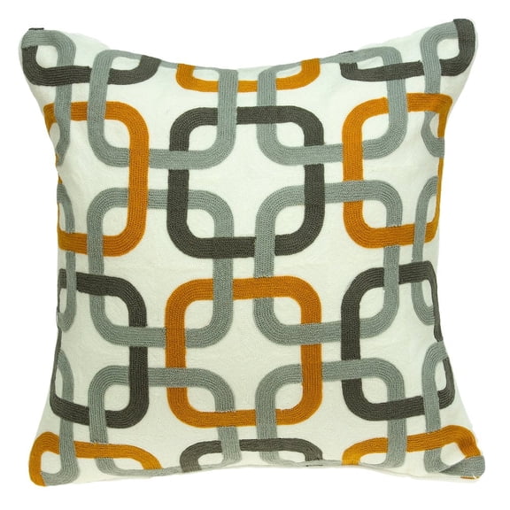 Parkland Collection Boxer Gray and Orange Decorative Throw Pillow, 20 x 20 Cotton Square Pillow
