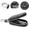 thumbnail image 3 of Genuine Leather Car Key Case,Remote Car Key Case Genuine Leather Pouch for Men Zipper Car Key Case (Black), 3 of 6