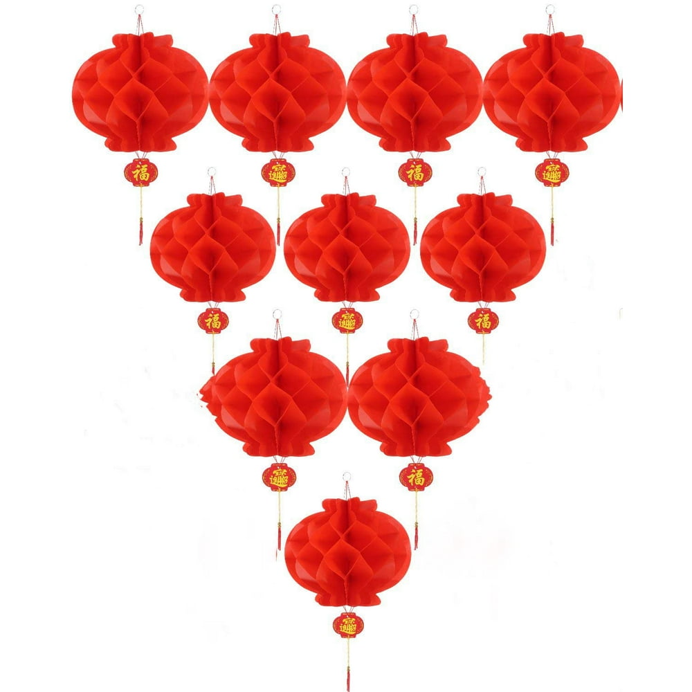 ASIAN HOME Red Paper Lantern Hanging Lanterns for Chinese Spring
