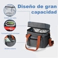 thumbnail image 4 of Lonchera Termica Bolsa Almuerzo Comida Lunch Escolar Oficina Portatil Fiambrera de Hombro con Aislamiento de Gran Capacidad Impermeable Aislamiento Frio Y Calor (Gris), 4 of 4