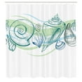 thumbnail image 3 of Ambesonne Sketchy Shower Curtain, Pastel Color Sealife, 69"Wx75"L, White Green, 3 of 5
