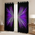 thumbnail image 2 of Erosebridal Abstract Butterfly Curtains Pack of 2 (42x90), Geometry Lines 30%-50% Black Out Curtains, Purple, 2 of 6