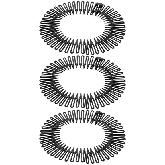 OUNONA Flexible Headbands Stretch Headband Hair Wrap Holders Circle Spring Headband Comb Plastic Circle Hair Combs With Teeth For Sports Face Washing