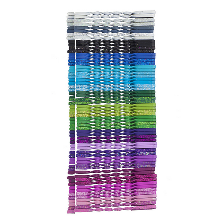 Lux Accessories Assorted Color Enamel And Glitter Bobby Pin Hair
