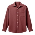 thumbnail image 4 of oqasdz Mens Corduroy Shirt Long Sleeve Shirt with Pockets Relaxed Fit Knit Button Up formal Shirt Business Work Trendy Outwear, 4 of 4
