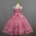 thumbnail image 3 of Robe de Bal de Fin d'Année pour Filles à Imprimé Floral, Élégante en Tulle avec Nœud et Ceinture, Robe Maxi de Princesse, 3 of 4