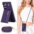 thumbnail image 1 of Crossbody Wallet Case Case For Samsung Galaxy S23 S22 Plus Note 20 Ultra With Card Slot Holder, Magnetic Flip Folio Purse Case, PU Leather Zipper Handbag With Detachable Lanyard Strap, 1 of 5
