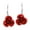 Red, variant on Simply Beautiful Blooming Silver-tones Rose .925 Sterling Silver Dangle Earrings