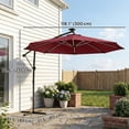 thumbnail image 3 of Outsunny 10 ft Offset Patio Umbrella with Solar Light, Hanging Parasol, 3 of 10