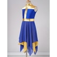 thumbnail image 4 of iiniim Robe de Danse de Louange pour Filles Enfants Robe d'Église Jupe Asymétrique en Chiffon Robe de Culte Liturgique Tunique Bleu Royal 6, 4 of 7