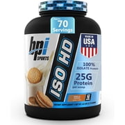 BPI Sports ISO HD Isolate Protein Powder – 100% Whey Isolate, Protein Powder for Muscle Gain - Vanilla Cookie, 4.8 LBS - 70 Servings