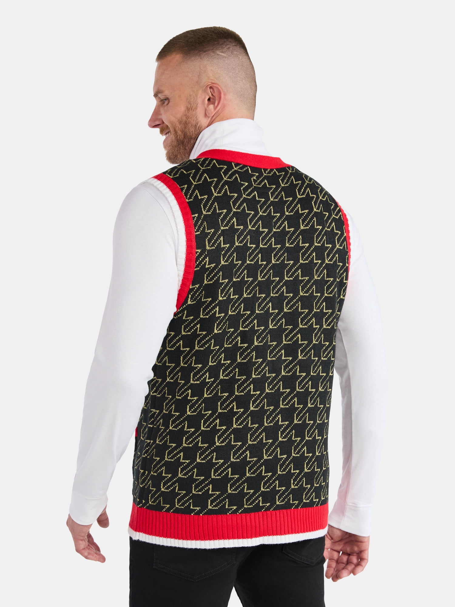 Jolly Sweaters Men's Llama Holiday Sweater Vest, Midweight, Sizes S-3XL