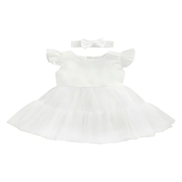 Little Girls Sweet Style Dress  Mesh Splicing Princess Skirt