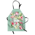 thumbnail image 1 of Floral Apron Tropical Flower with Flamingos Retro Wedding Romance Petals Graphic Artwork, Unisex Kitchen Bib Apron with Adjustable Neck for Cooking Baking Gardening, Mint Green Pink, by Ambesonne, 1 of 3