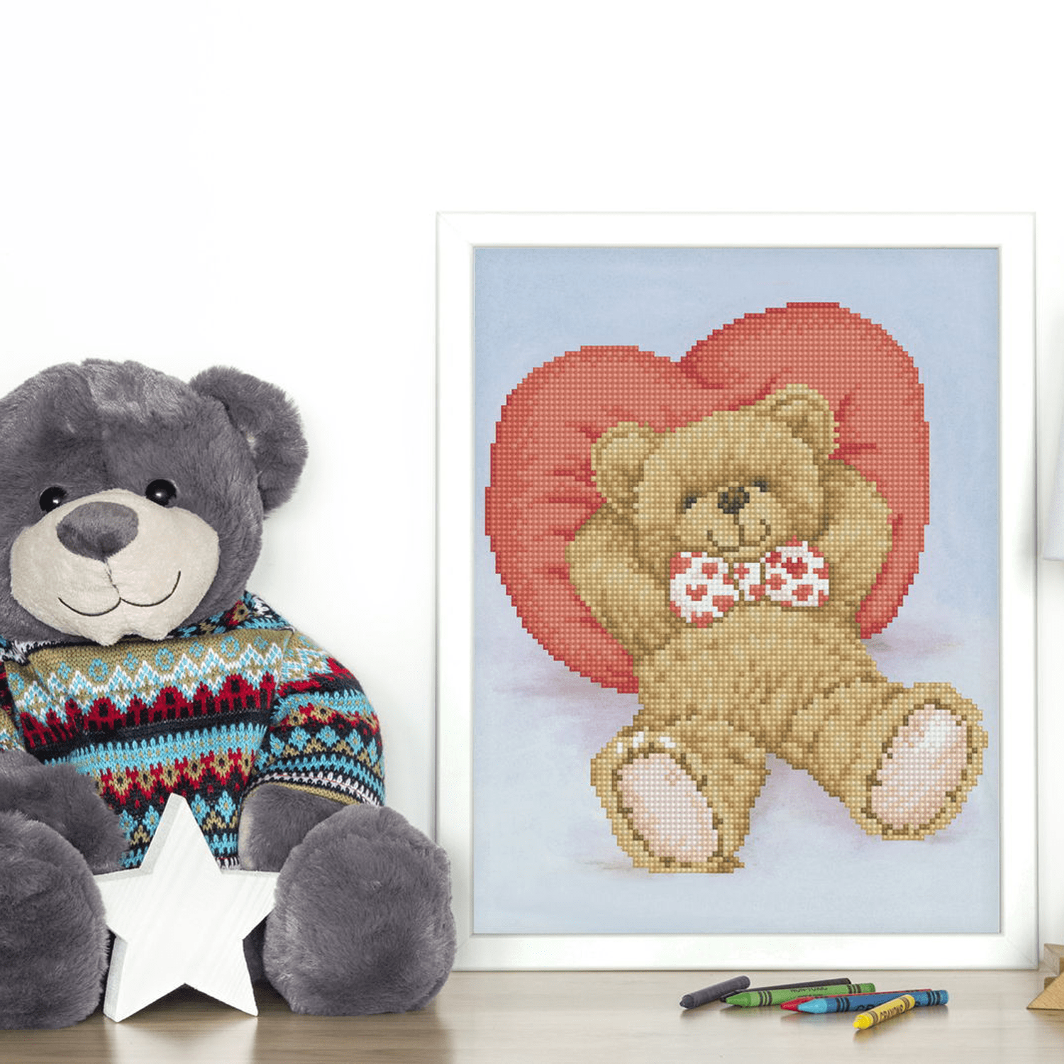 Diamond Dotz Relax-A-Bear Diamond Painting Kits for Adults - Diamond Art Kits a Relaxing Creative Craft Kit with Dotz Gems 13.8x10.6