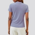 thumbnail image 5 of Nmnitkp Tops for Women Trendy Purple Womens Tops Ribbed Texture Round Neck Short Sleeve Perfect for Casual Tops for Women, 5 of 9