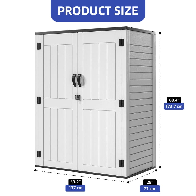 Uforic Outdoor Storage Shed, 59 Cu Ft Tool Shed Ideal for Garden