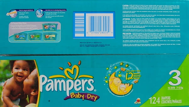 Pampers Baby Dry Diapers, Super Pack, Size 3, 124 Count