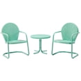 thumbnail image 1 of Crosley Furniture Griffith 3 Piece Metal Patio Conversation Set in Aqua, 1 of 6