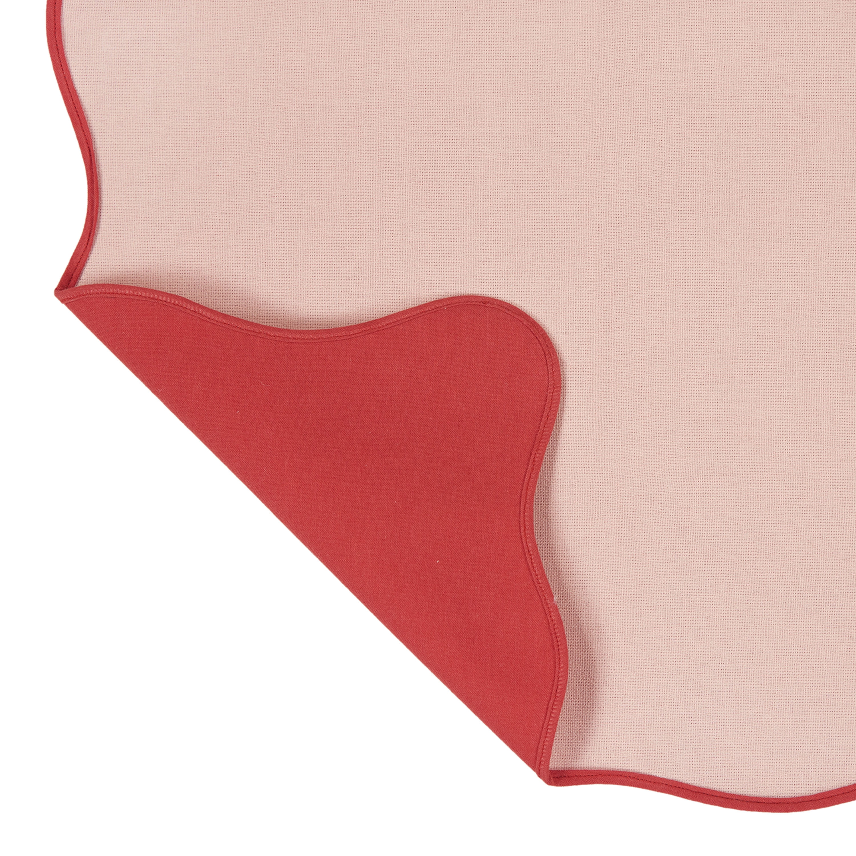 Scallop Table Runner - 14" x 90" - 100% Cotton, Pink & Red