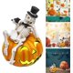 thumbnail image 5 of Adornos de linterna que brillan intensamente con luz de calavera de calabaza de Halloween para decoración de fiestas manualidades 1 pieza naranja, kaili Sencillez, 5 of 5
