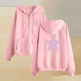 thumbnail image 2 of UAMVSH Hoodie for Women Trendy Star Graphic Printed Sweatshirts with Drawstring Vintage Long Sleeve Zip up Hooded Jackets(3X-Large,Pink), 2 of 3