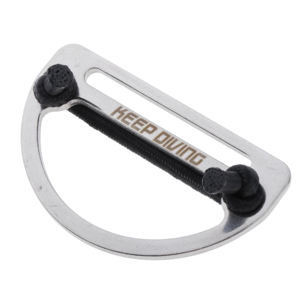 harayaa 2xDiving Metal D Ring Sliding Bar Strap Adjuster Buckles Slider 5cm Webbing